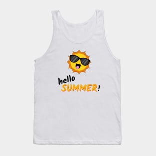 Hello Summer Sun with Sunglasses Tank Top